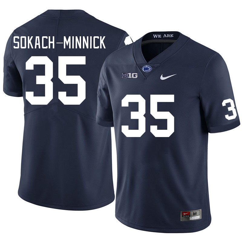 Men #35 Blaise Sokach-Minnick Penn State Nittany Lions College Football Jerseys Stitched Sale-Navy - Click Image to Close